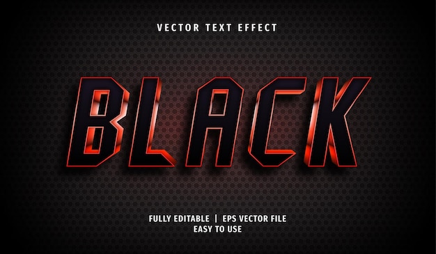 Zwart teksteffect, bewerkbare tekststijl
