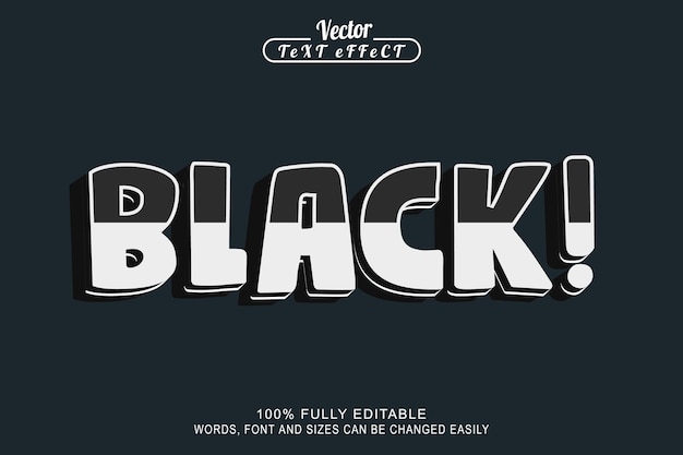 Vector zwart tekststijleffect mockup