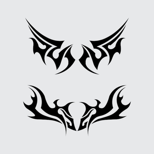 Zwart tribal vector logo ontwerp pictogram en teken tribal