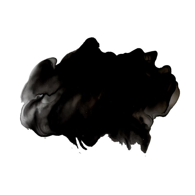 Vector zwart waterkleurig penseelstreepontwerp geïsoleerd op wit