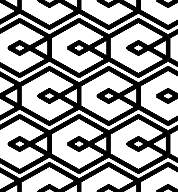 Zwart-wit abstracte geometrische naadloze structuurpatroon. symmetrische zwart-wit vector textiel achtergrond. lijnen splitsen.