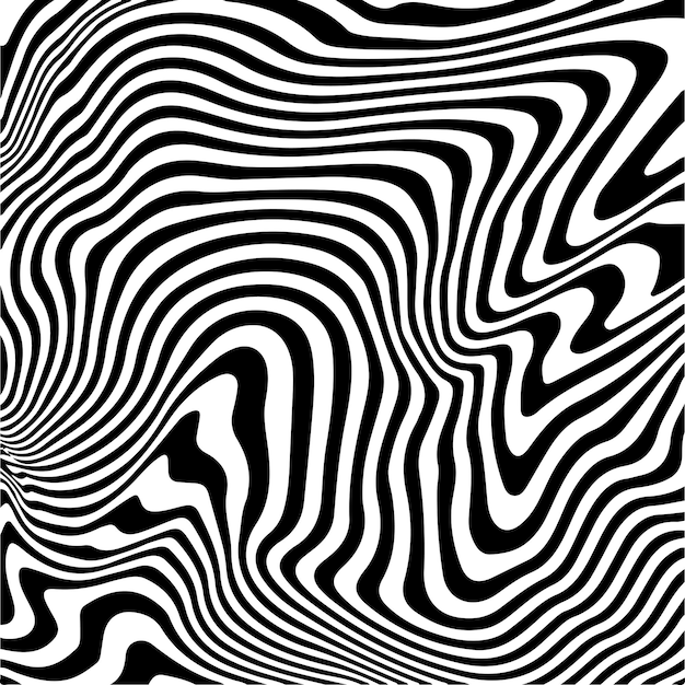 zwart-wit abstracte verwrongen vector strepen patroon achtergrond