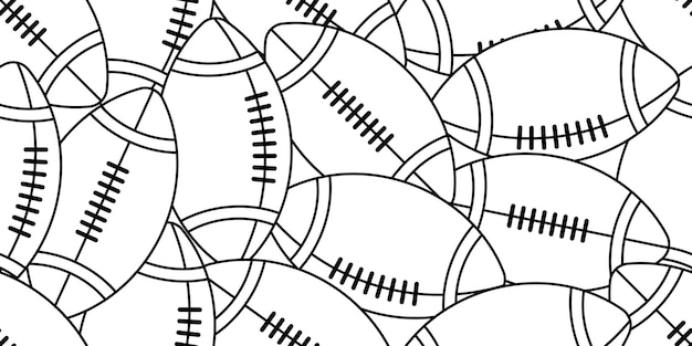 zwart wit Amerikaans voetbal bal naadloos patroon