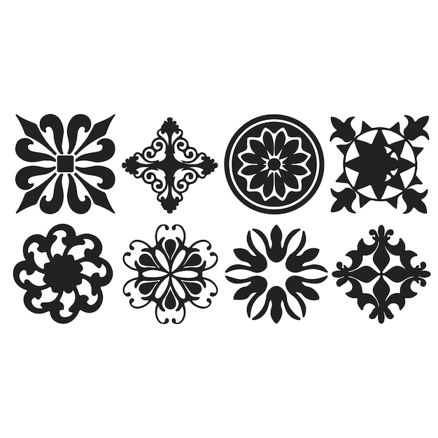 Zwart-wit arabesque patroon poster en mandala design
