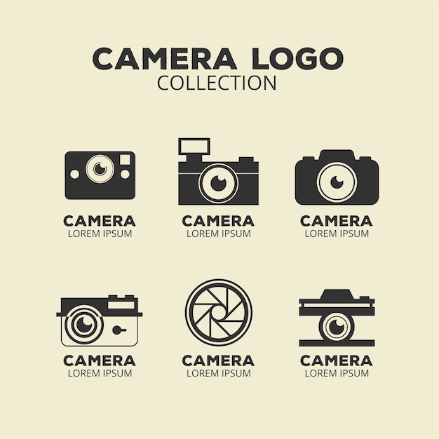 Vector zwart-wit camera logo collectie