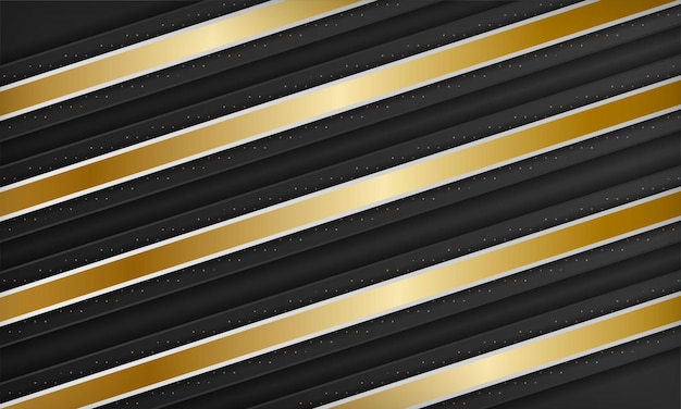 Zwart-wit diagonale luxe achtergrond met gouden element