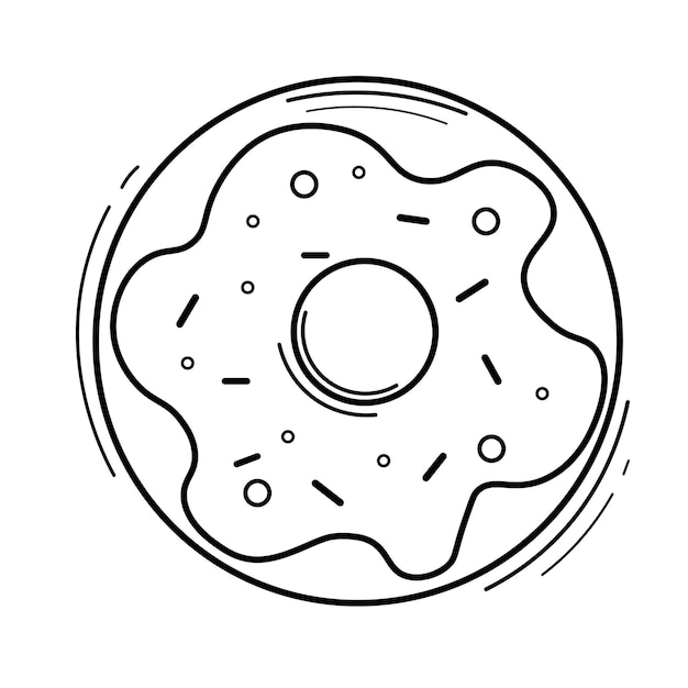 Zwart-wit donut illustratie