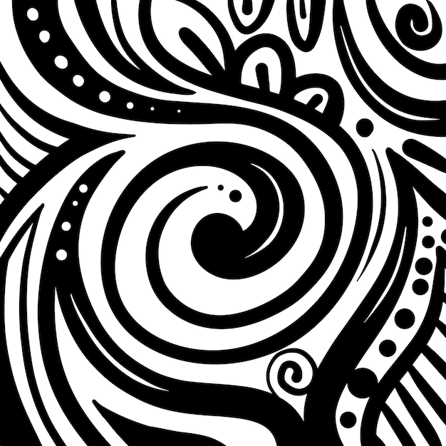 Zwart-wit doodle vectorillustratie. hand getrokken lijn kunst abstracte achtergronden geometrisch