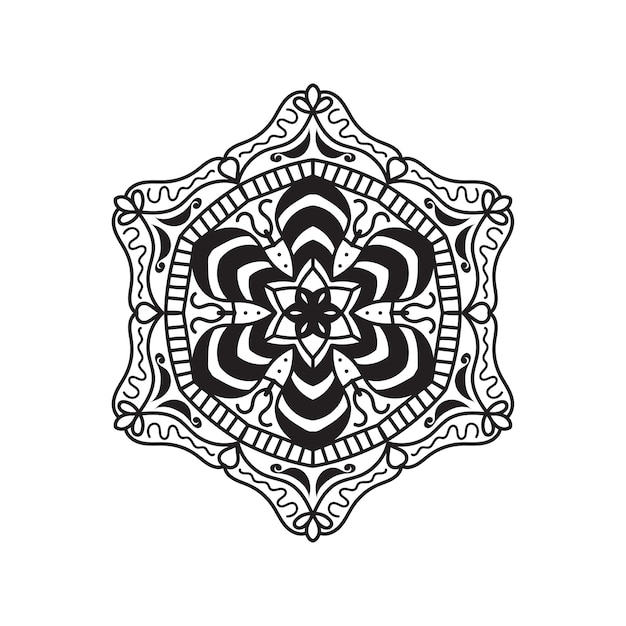 Zwart-wit eenvoudige mandala-bloem voor het kleuren van boek vintage decoratieve elementen