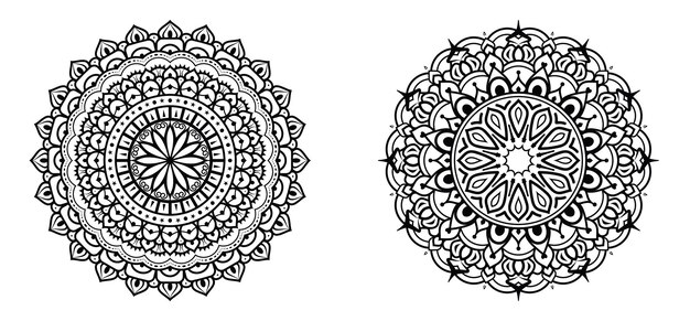 Zwart wit elegant vector mandala-ontwerp