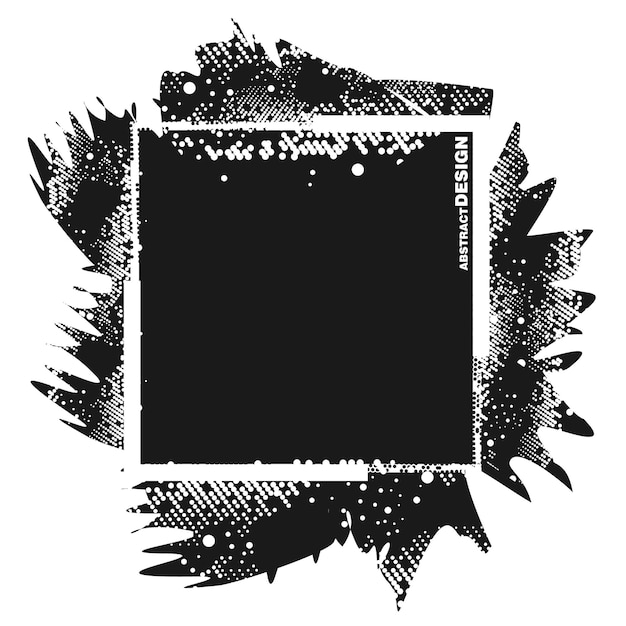 zwart-wit frame met halftone vector