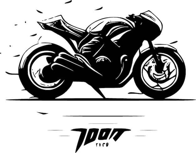 Zwart-wit geïsoleerd icoon motorfiets vector illustratie