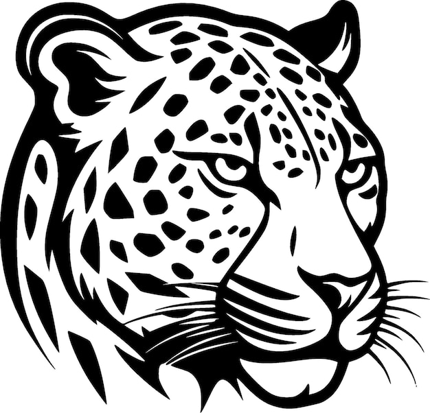 Zwart-wit geïsoleerd icoon vector illustratie van luipaard