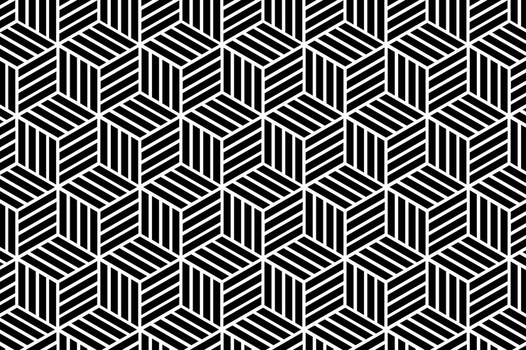 Zwart-wit geometrisch abstract in naadloos vectorpatroon