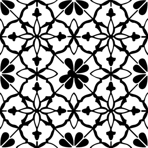 Vector zwart-wit geometrische tesselatie naadloos herhaalde patroonvector