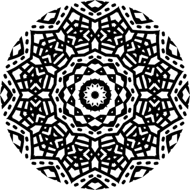 Zwart-wit indisch mandala-ontwerp