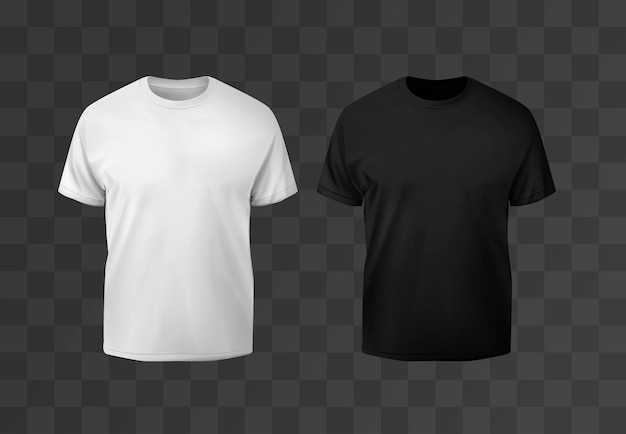 Zwart-wit katoenen T-shirt voor- en achterzijde