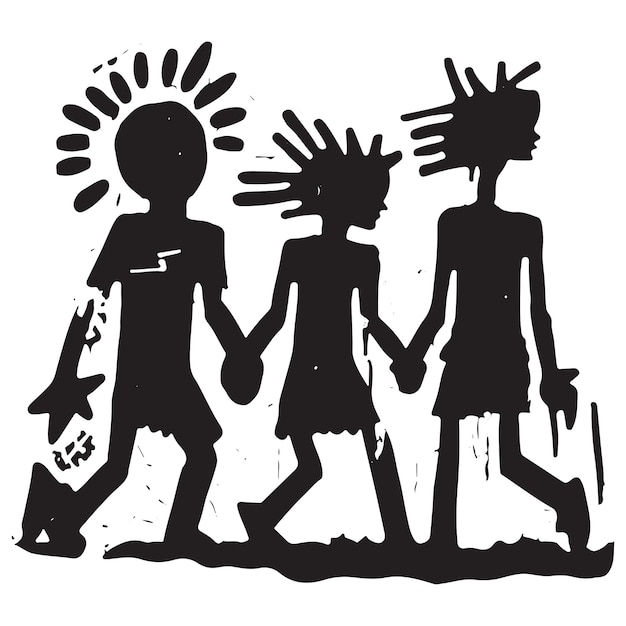 Zwart-wit kunstwerk Geïnspireerd door subculturen uit de jaren 90 en 2000 Keith Haring JeanMichel Basquiat