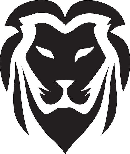 Zwart-wit leeuw vector pictogram ontwerp
