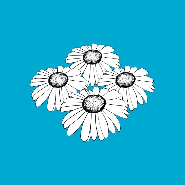 Vector zwart-wit lijnkunst van bloemen