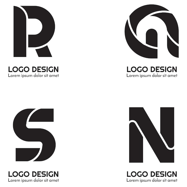Zwart-wit logo collectie set volledig bewerkbare vector