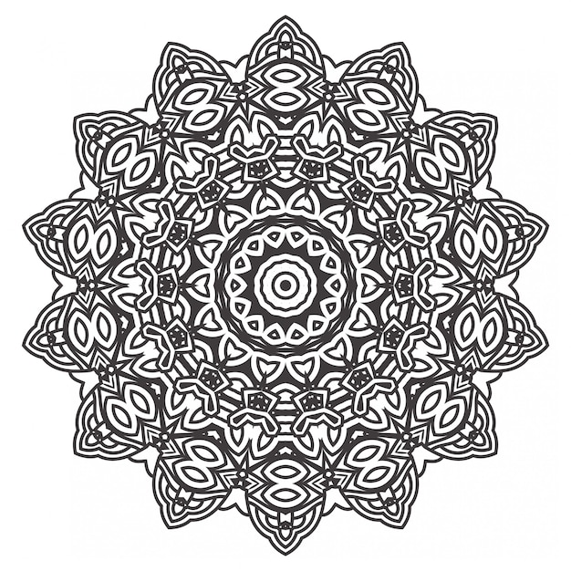 Zwart-wit mandala achtergrond met ornament