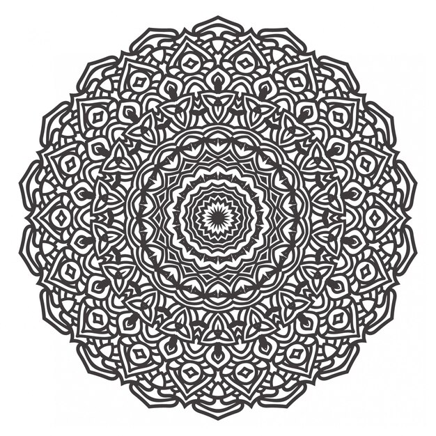 Zwart-wit mandala achtergrond met ornament