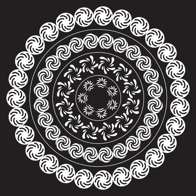 Zwart-wit mandala art