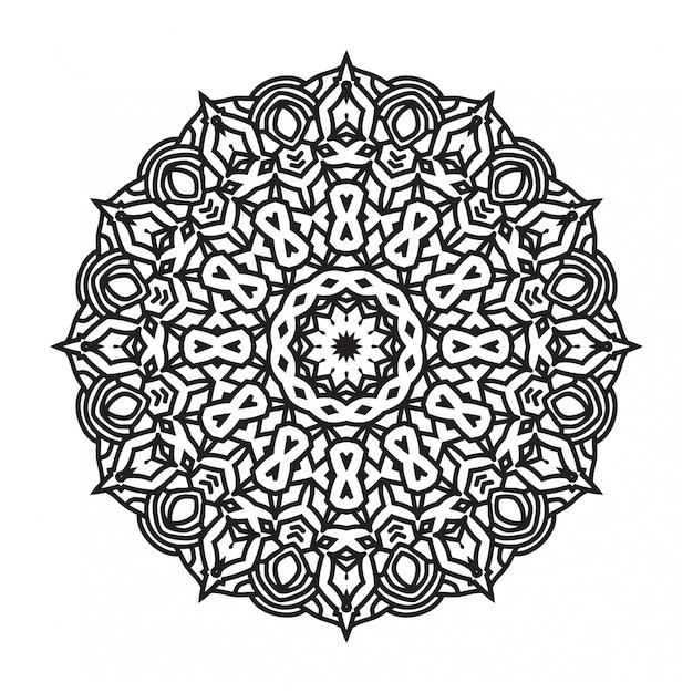 Zwart-wit mandala art