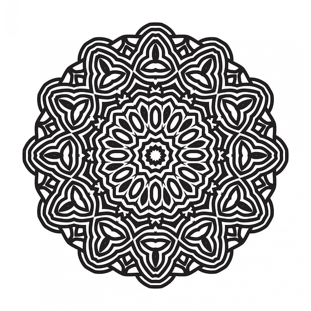 Zwart-wit mandala art