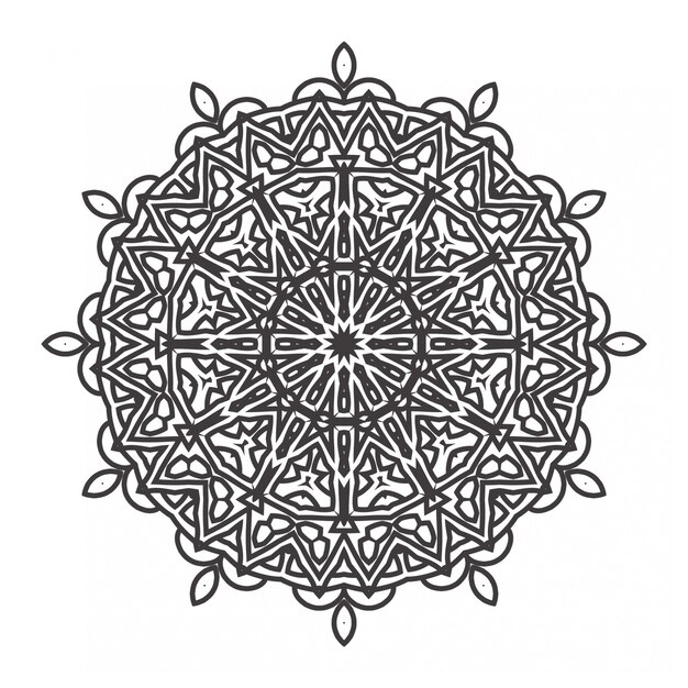 Zwart-wit mandala ontwerp met ornament