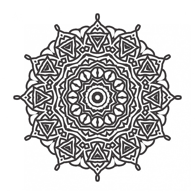 Zwart-wit mandala ontwerp met ornament