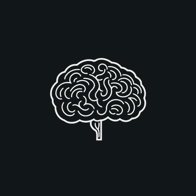 Zwart-wit menselijk brein-logo