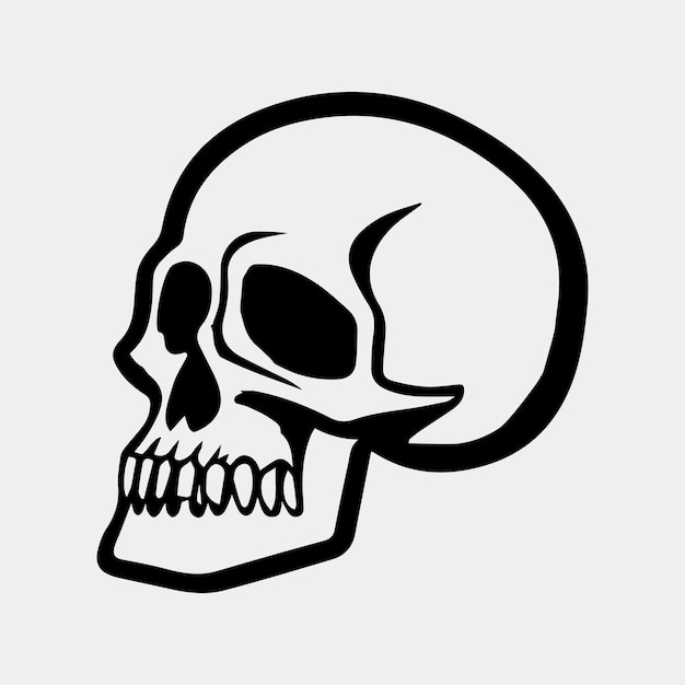 Zwart-wit menselijke schedel tattoo ontwerp