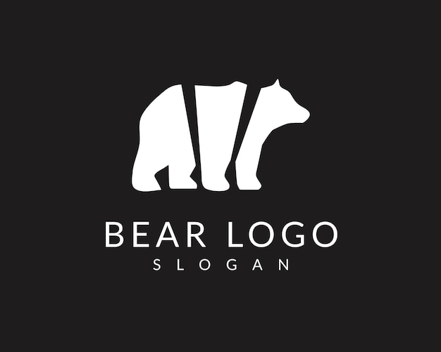 Zwart-wit Minimal Bear Logo vector illustratie ontwerp voor bedrijf