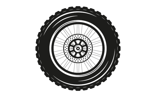 Vector zwart-wit motorfiets wiel illustratie