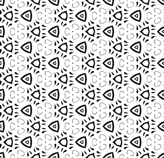 Zwart-wit naadloos abstract patroon Achtergrond en achtergrond Grijsbeeld ornamentele ontwerp mozaïek ornamenten Vector grafische illustratie EPS10