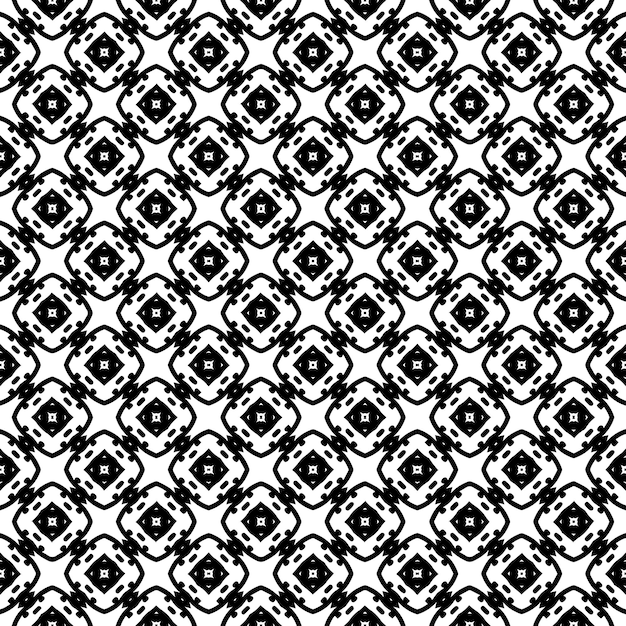 Zwart-wit naadloos abstract patroon achtergrond en achtergrond Grijschaal ornamentele ontwerp