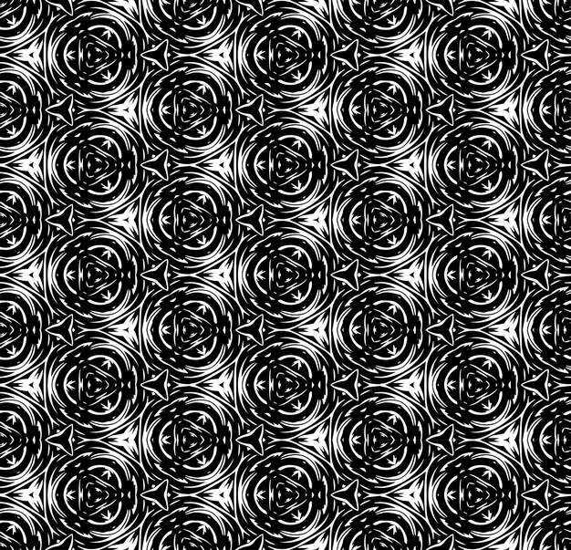 Zwart-wit naadloos abstract patroon Achtergrond en achtergrond Sierontwerp in grijstinten Mozaïek ornamenten Vector grafische afbeelding