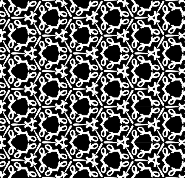 Vector zwart-wit naadloos abstract patroon achtergrond en achtergrond sierontwerp in grijstinten mozaïek ornamenten vector grafische afbeelding