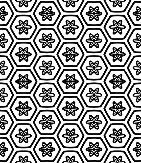 Zwart-wit naadloos abstract patroon Achtergrond en achtergrond Sierontwerp in grijstinten