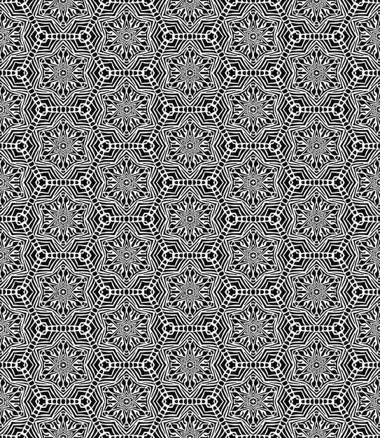 Zwart-wit naadloos abstract patroon Achtergrond en achtergrond Sierontwerp in grijstinten