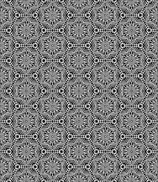 Zwart-wit naadloos abstract patroon Achtergrond en achtergrond Sierontwerp in grijstinten