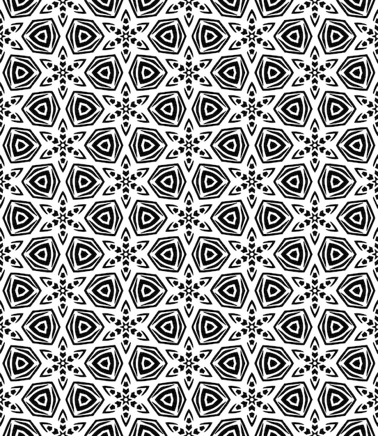 Zwart-wit naadloos abstract patroon Achtergrond en achtergrond Sierontwerp in grijstinten