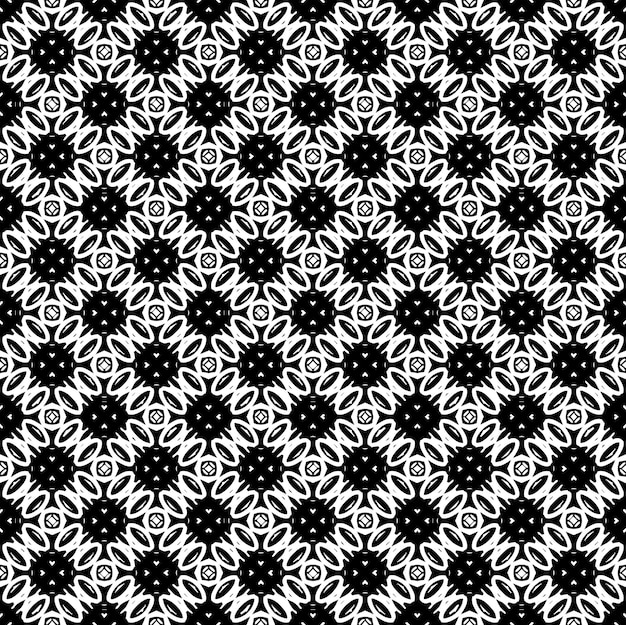 Zwart-wit naadloze patroon textuur Grijstinten sier grafisch ontwerp Mozaïek ornamenten Patroon sjabloon