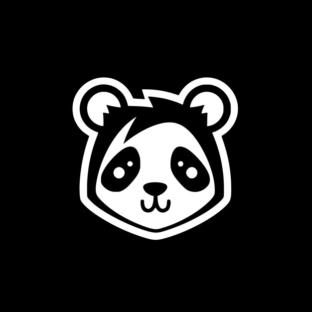 Zwart-wit Panda Vector illustratie