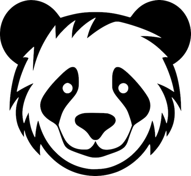 Zwart-wit Panda Vector illustratie