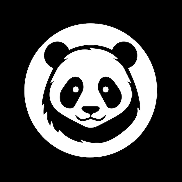 Zwart-wit Panda Vector illustratie