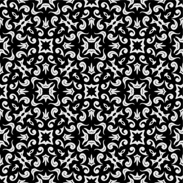 Zwart-wit patroon ornament vorm. Eenvoudige naadloze abstracte achtergrond