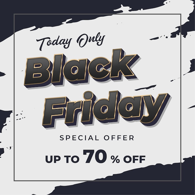 Zwart-wit penseelstreek Super Black Friday-verkoopbannersjabloon Premium Vector